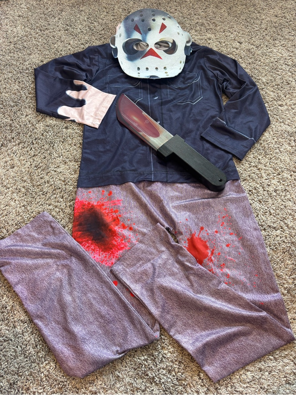 Kids Friday the 13th Jason Voorhees Halloween Costume Set - Size 10 (140)